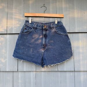 Lee Dark Blue Denim Cut Off Jean Shorts Size 26, High Rise